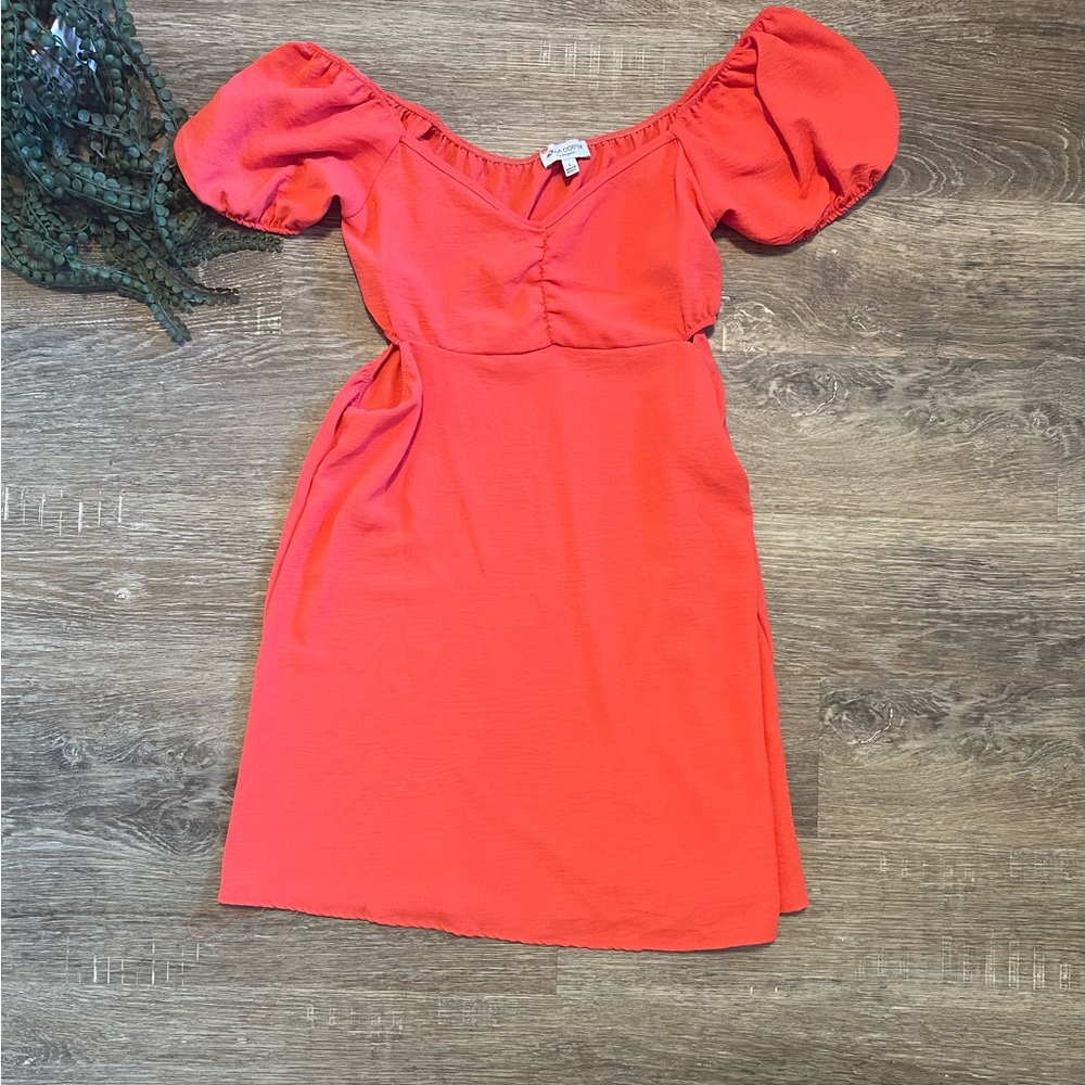 Red Puff Sleeve Dress